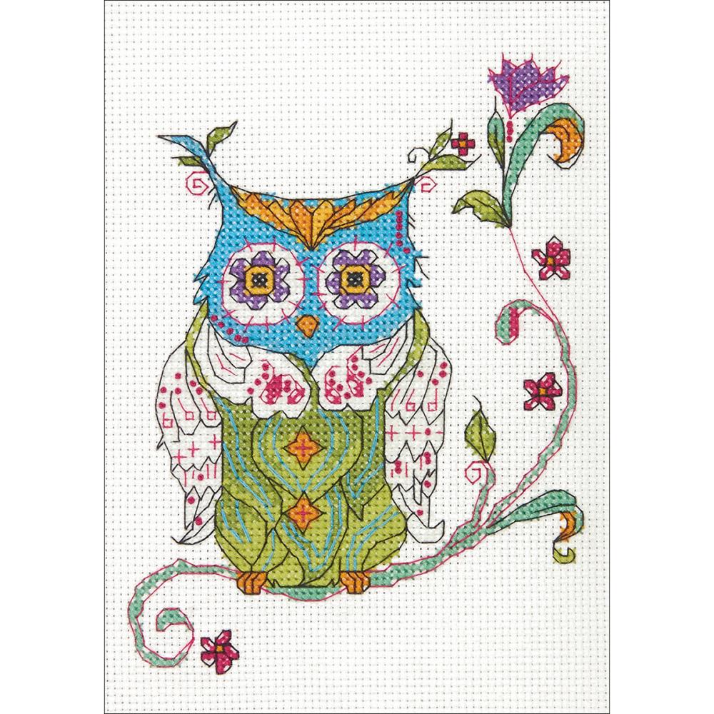 Mini Blooming Owl Counted Cross Stitch Kit